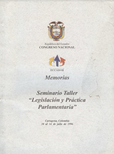 PORTADA MEMORIAS SEMINARIO TALLER LEGISLACION Y PRACTICA PARLAMENTARIA