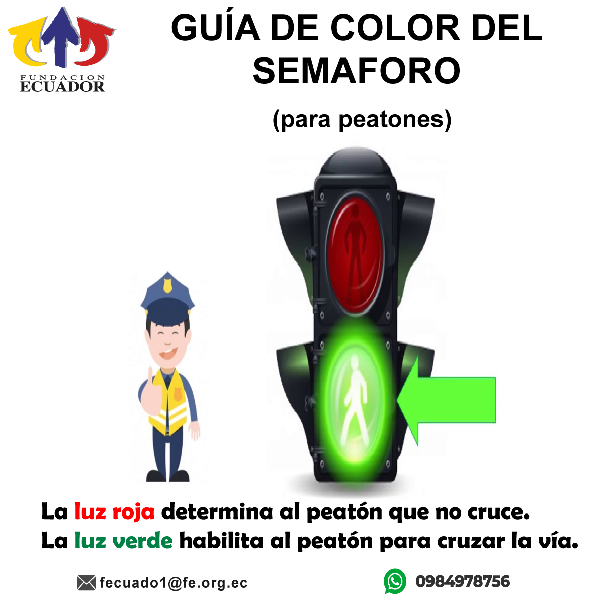 Semaforo gu a colores peatones fundaci n ecuador